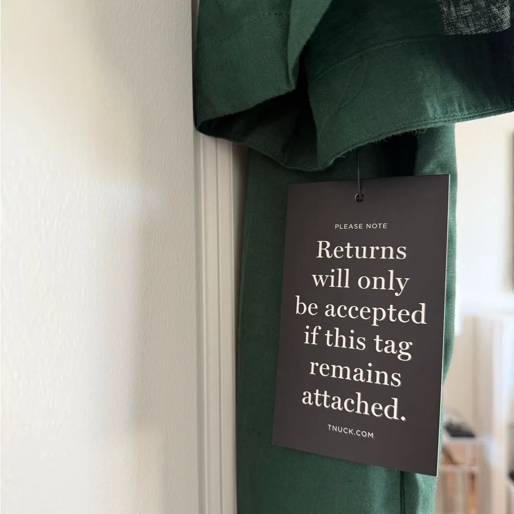 Dark Green Eyelet Trim Cotton Linen Delilah Dress - Picture 4 of 7